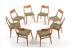 Set of 8 Boomerang Teak Chairs by Alfred Christensen