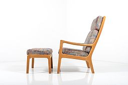 Highback Loungechair with Ottoman by Ole Wanscher