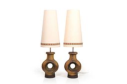 Pair of Danish Ceramic Floor Lamps / Table lamps 1960s