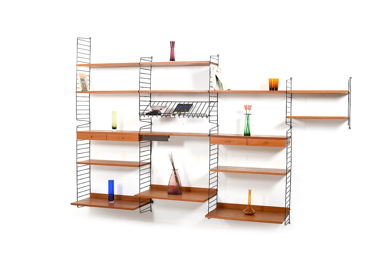 Teak Shelf System by Kajsa & Nils Nisse Strinning for String
