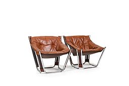 Pair of Odd Knutsen Sonic Lounge Chairs 1970s