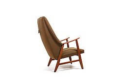 Danish Modern Teak Highback Lounge Chair 1960s.