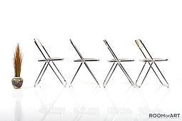 Set of 4 Plia Chairs by Giancarlo Piretti
