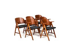 Rare Danish Shell Chairs in Teak and Oak 1950s