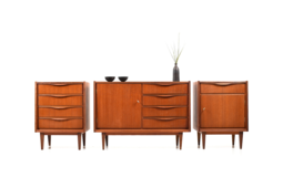 Mid Century Conical Three-Piece Sideboard in Teak from the 1950s