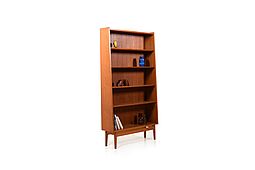 Danish Conical Bookshelf / Bookcase in Teak by Johannes Sorth