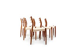 Set of Six Dining Chairs in Teak by Niels O. Moller, Model No.78