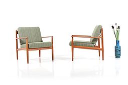 Pair of Easychairs, Model 118 by Grete Jalk