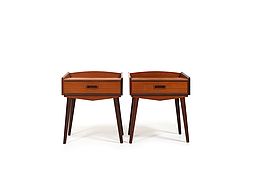 Danish Nightstands in Teak by Uhrhøj Møbelfabrik 1950s.