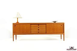 Low Teak wooden Sideboard by H.W.Klein