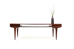 Rectangular Danish Sofa Table with Two Drawers