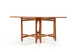 Drop-Leaf Teak Dining Table by Bendt Winge