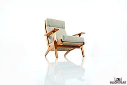GE-290 / Lounge Chair in Teak by Hans J.Wegner