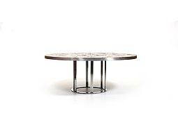 Round Danish Space Age Coffee Table by Poul Cadovius 1960s