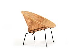 Early Danish Basket Chair, 1940s