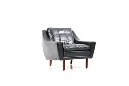 1960s Georg Thams black Leather Easychair