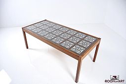 Danish Sofa Table with tile inlay