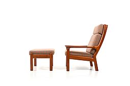Glostrup High-Back Lounge Chair incl. Ottoman in Teak