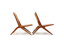 Mid century pair of Italian Folding Chairs 1950s