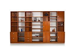 Large Finn Juhl Modular Teak Wall Unit / Room Divider