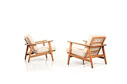 Pair of Mid Century Danish Cigar Lounge Chairs