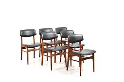 Set of 6 Danish Dining Chairs in Teak 1960s.