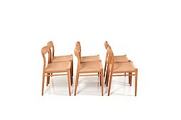 Set of Six Danish Dining Chairs by Niels Otto Møller for J.L. Møllers, Model 75