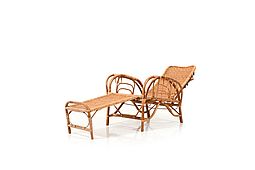 Mid Century Danish Bamboo Lounge Chair, 1960s
