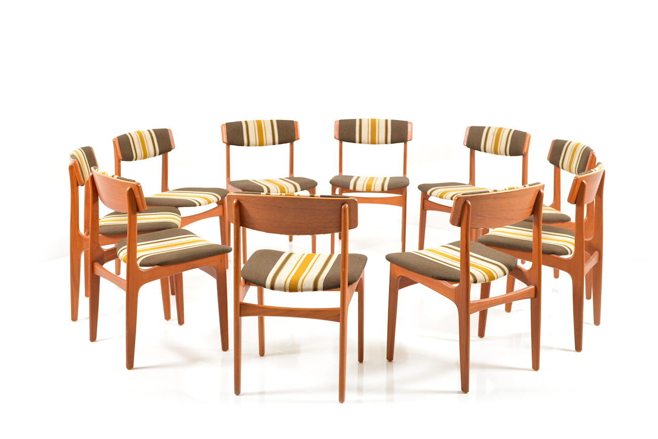 Rare Set of 10 Dinner Chairs by Thorsø Stolefabrik - Room of Art