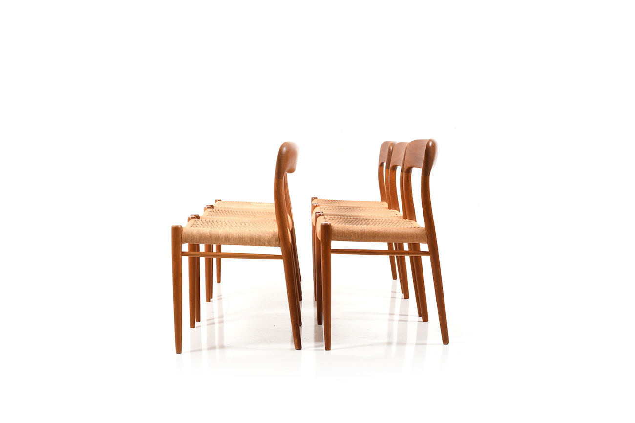 Set Of 6 Dining Chairs By Niels O Moller Model 75 Room Of Art